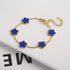 Adjustable Gold-Plated Stainless Steel Plant Flower Bracelet for Women – Trendy Clover Design with Five Leaf Petals, Waterproof & Anti-Allergic Jewelry Gift
